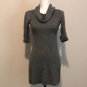 Grey fitted sweater dress